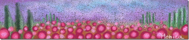 fiori rosa su fondo nero