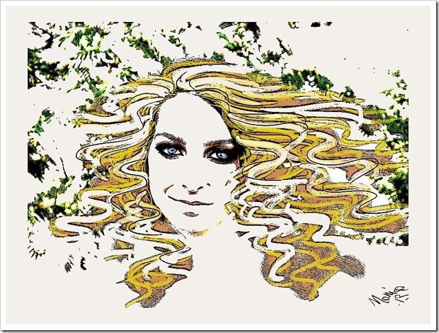 Gaia Bionda Capelli Mossi Paint.Net